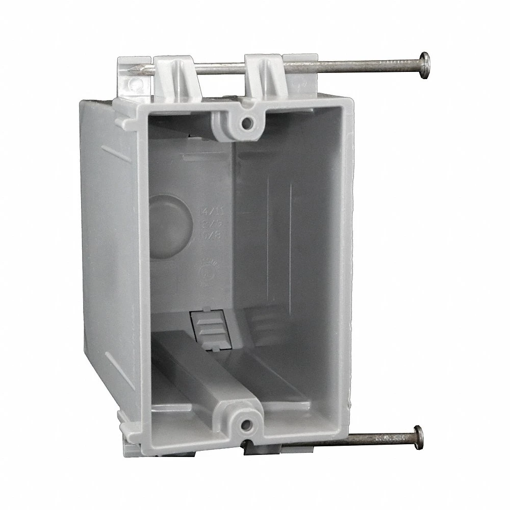 Electrical Box, PVC, Nonmetallic Material & Nominal Size, 1 Gangs, 3 3/4 Inch Box Dp