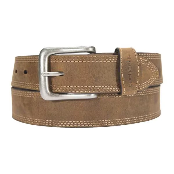 Triple Stitch Belt, Brown, 44 Inch L, 1-3/8 Inch W