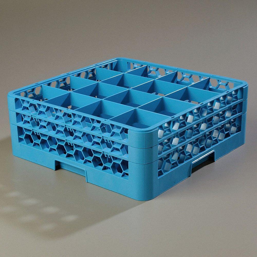 CARLISLE FOODSERVICE PRODUCTS RG16-214 Glass Rack, 16 Compartments, 19 3/4 Inch Length, 19 3/4 Inch Width, 3Pk | CJ2JAB 14C998