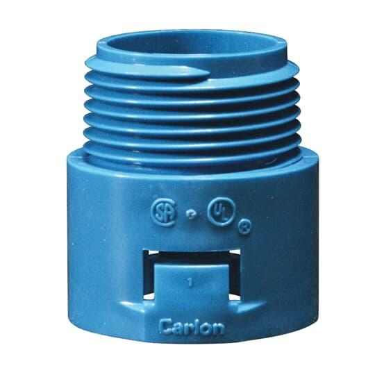 Ent Raceway Adapter, 1-Piece Flexible Non-Metallic Quick-Connect Type, Blue