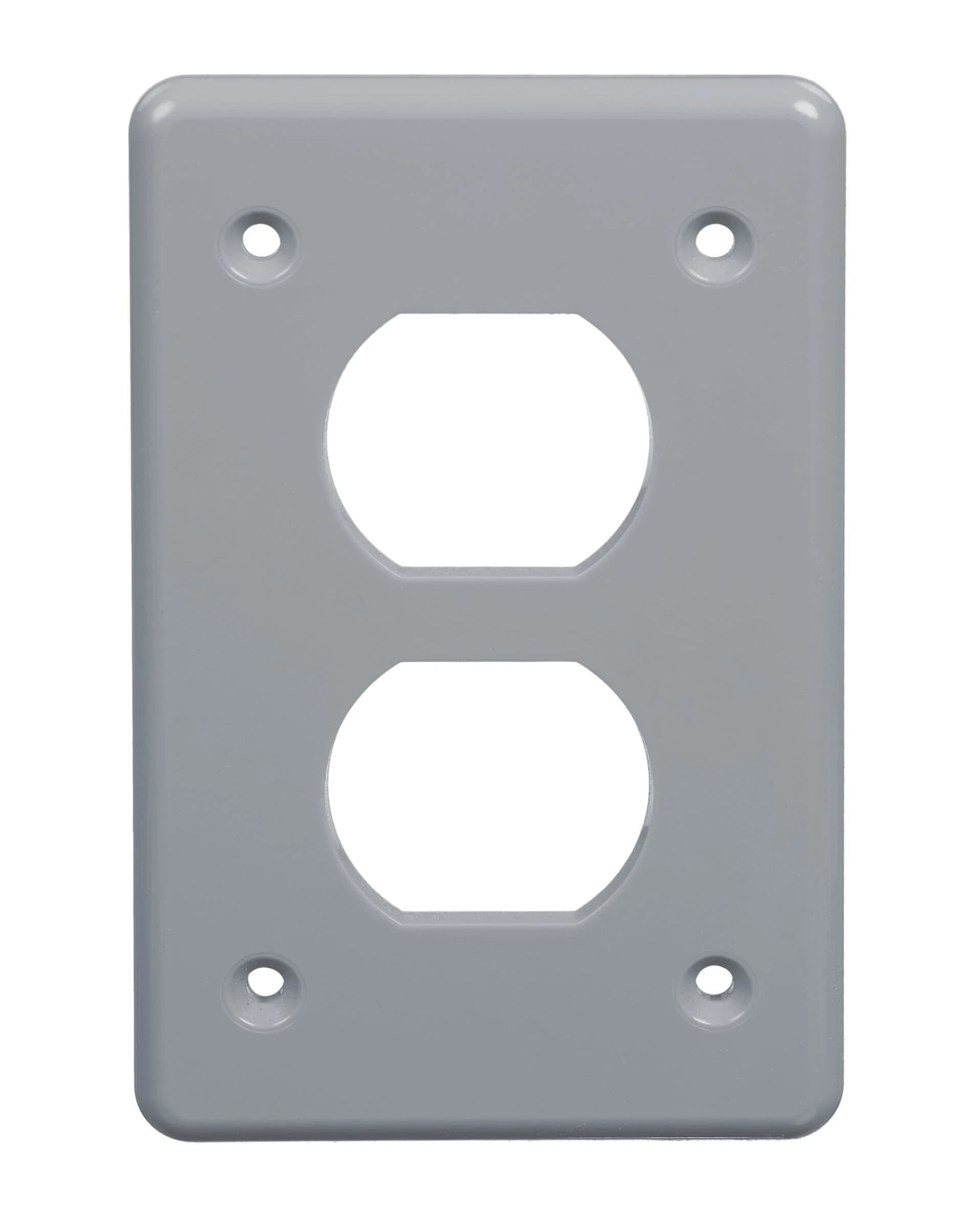Duplex Receptacle Box Cover, Gray, 1-Gang