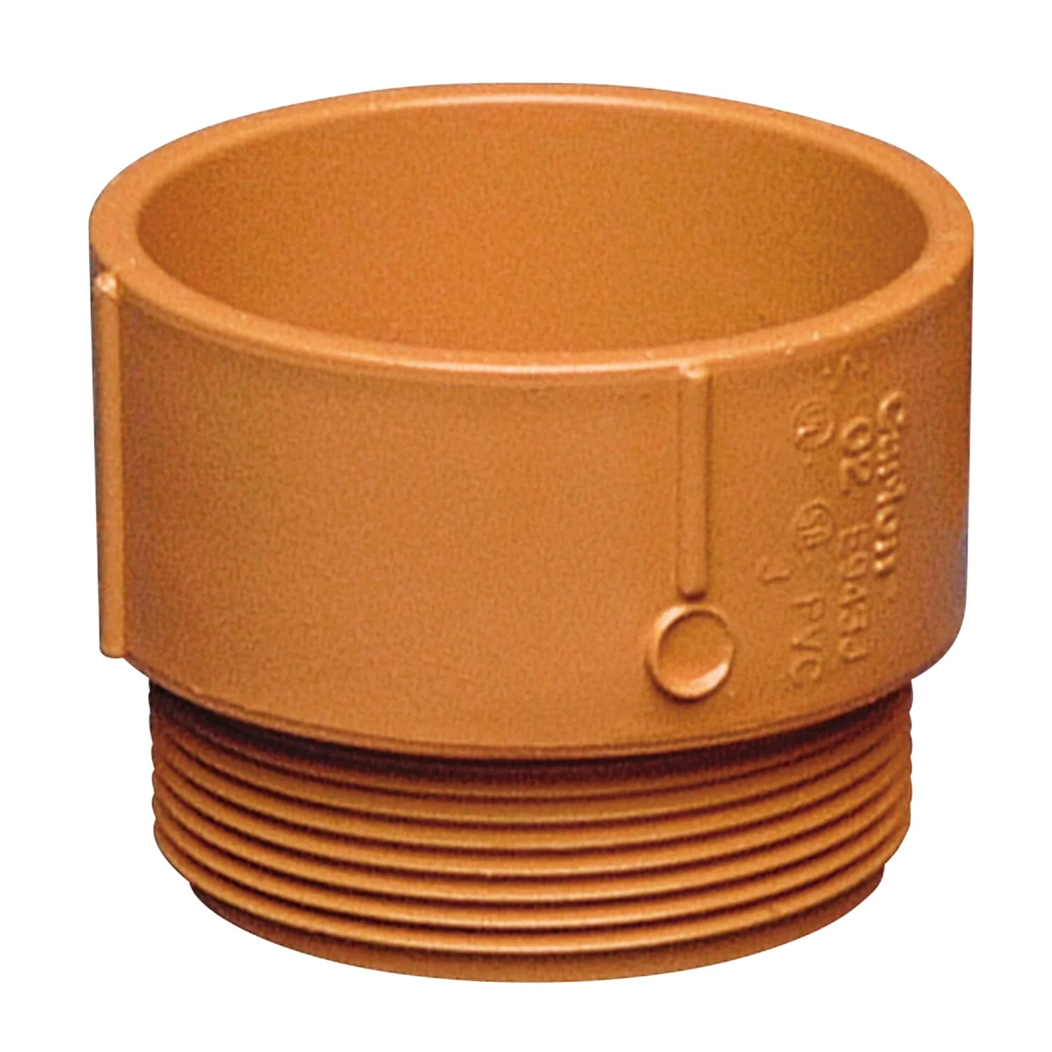 Male Terminal Adapter, 2 Inch, Resi-Gard Orange Non-Metallic