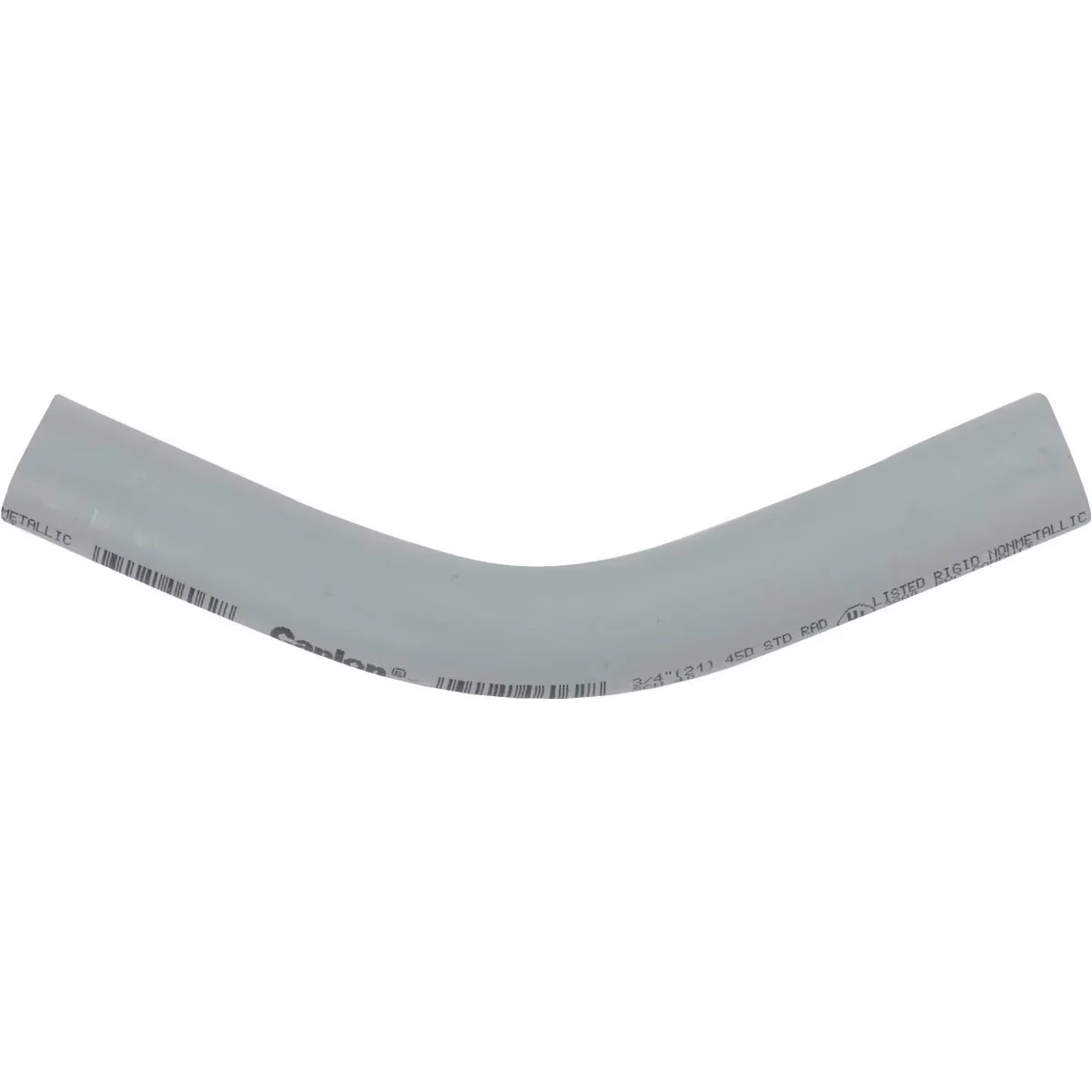 Elbow, 3/4 Inch Size, Standard Bend Radius, 45 Deg. Bend Angle, Pvc