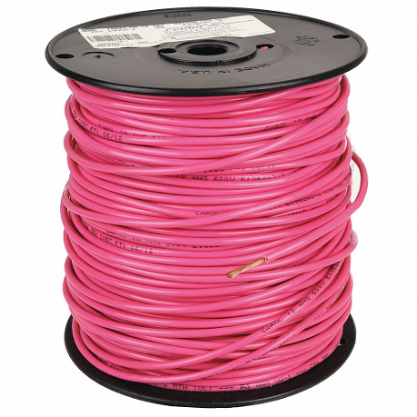 Machine Tool Wire, 12 AWG, Pink, 500 Ft Length, Pvc