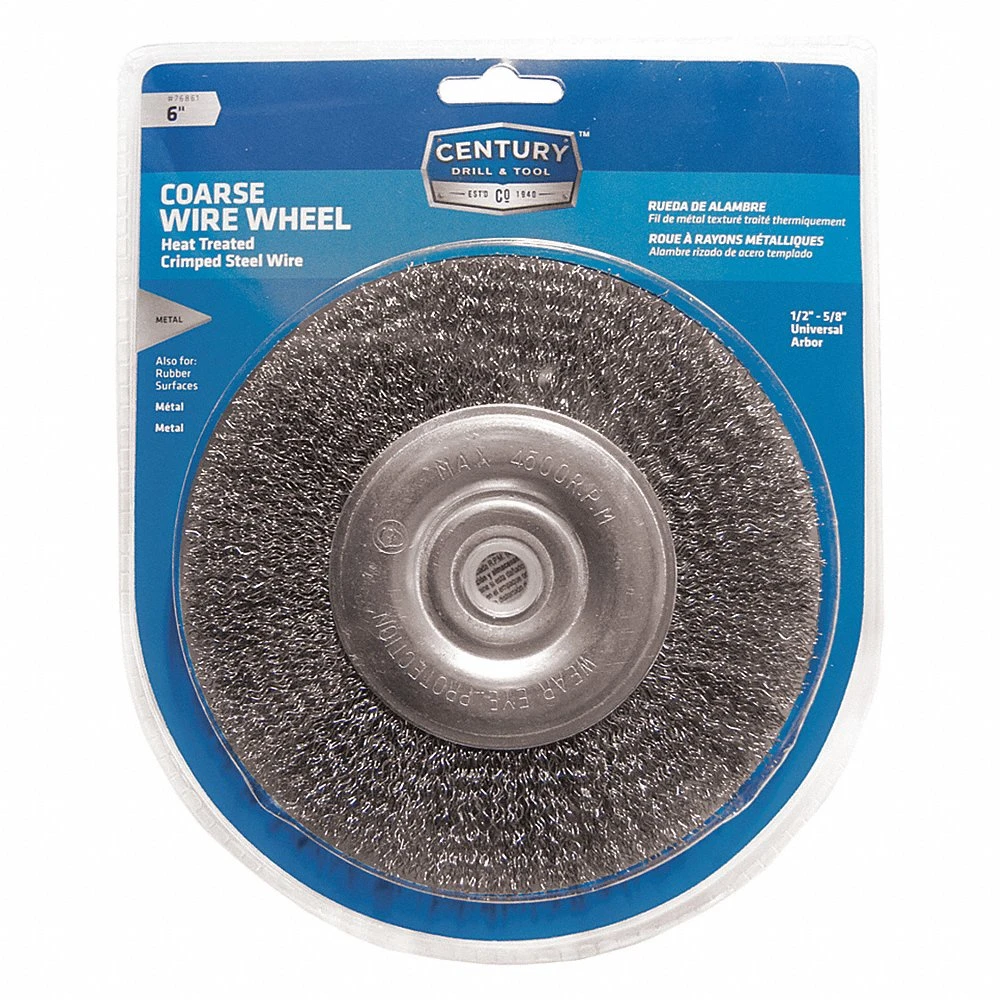 CENTURY DRILL AND TOOL 76861 BeNch Grind Crimped Wire Wheel, 6iNcoarse | CQ8LRL 42ZK68