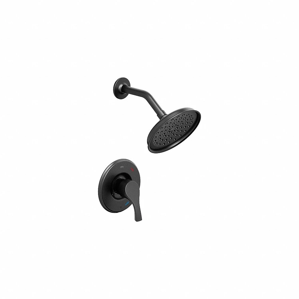 Shower Faucet, 1.75 gpm Fixed Showerhead Flow Rate, Metal, Matte Finish, Single Function
