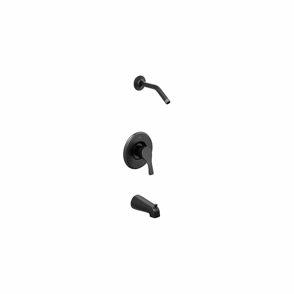 Tub and Shower Faucet, T58913, 1.75 gpm Fixed Showerhead Flow Rate, Black