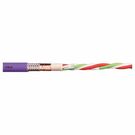 CHAINFLEX CFBUS-035 Bus Cable, CFBUS, CC Link, TPE Jacket, Red, Shielded, 5 x OD, Order by the Foot | CQ8MCG 801MA8
