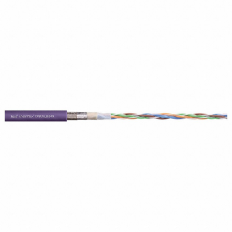 CHAINFLEX CFBUS-LB-001 Bus Cable, CFBUS-LB, Profibus, TPE Jacket, Red, Shielded, 4 x OD, Order by the Foot | CQ8MCZ 801MC5