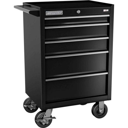 Champion Tool Storage FMP2705RC-BK Cabinet, 27 x 20 Inch Size, 5 Drawers, Casters, Black | CJ6BCX