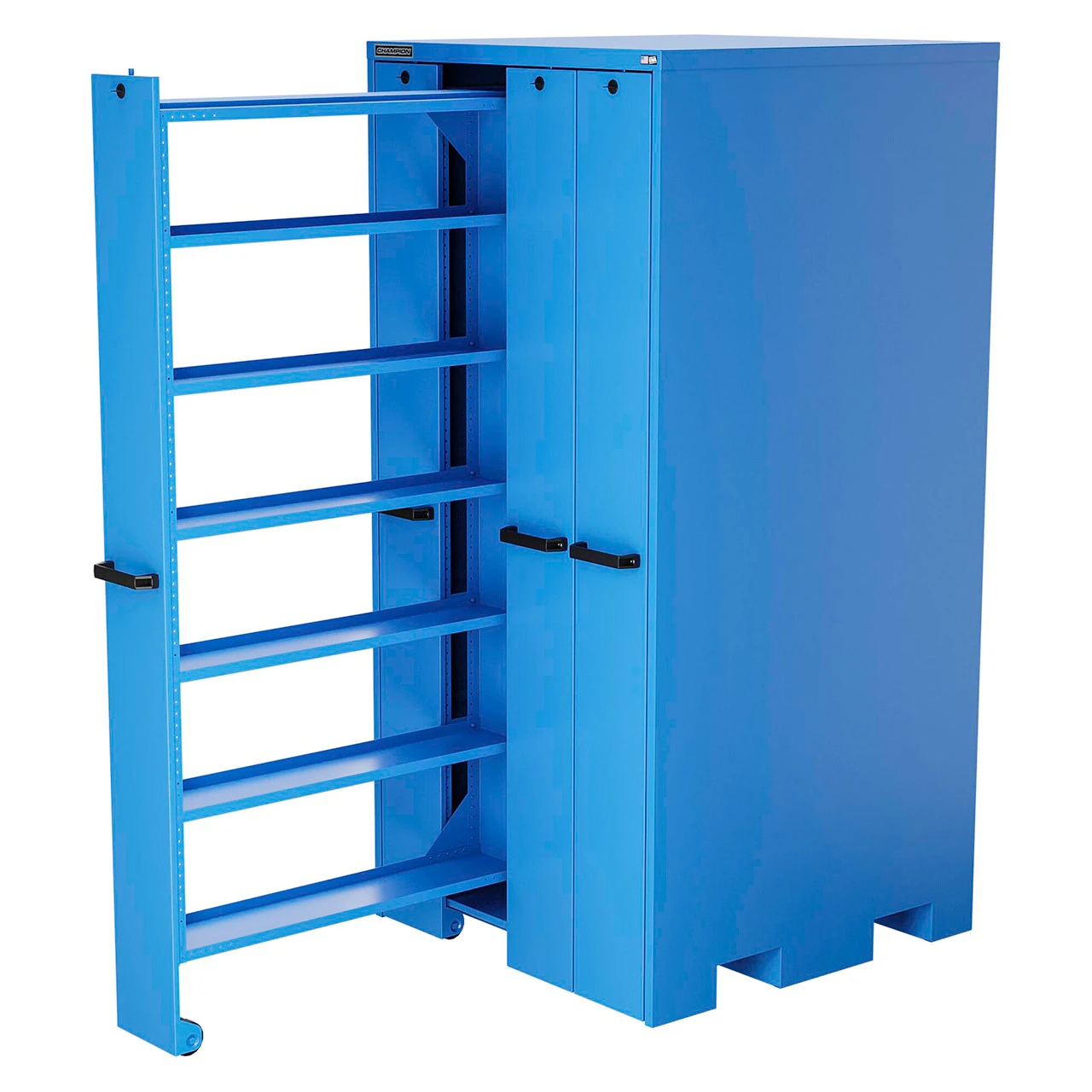 Champion Tool Storage VSC05-BB Vertical Storage Cabinet, 40 x 84 x 41 Inch Size, 5-Shelf, Bright Blue | CJ6BWE