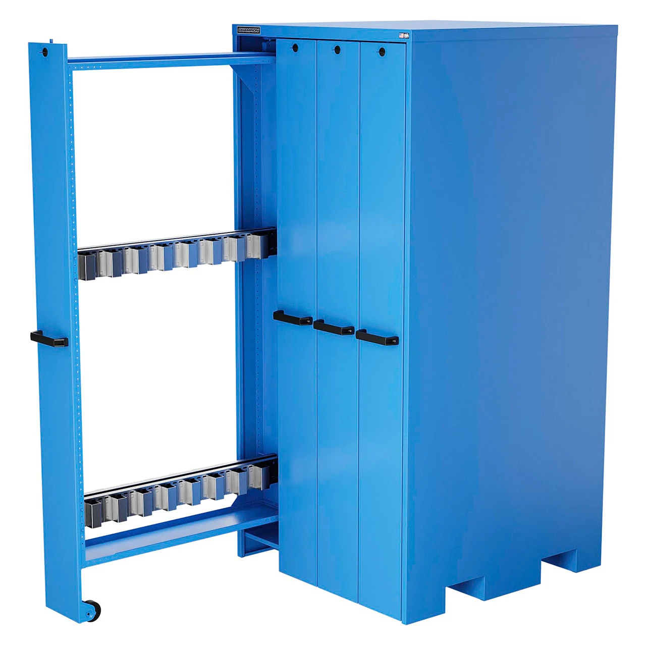 Champion Tool Storage VSCB-BB Vertical Storage Cabinet, 40 x 84 x 41 Inch Size, 16 Broach Capacity, 4 1/2 Inch Dia, Bright Blue | CJ6BWH