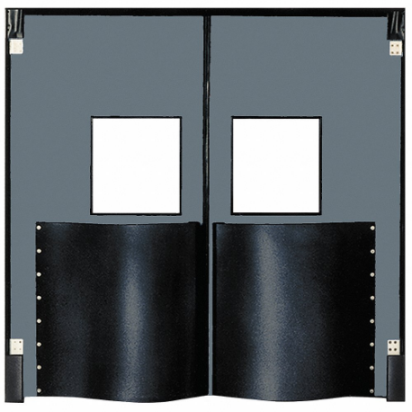 CHASE DOORS 6084XDMGR Swinging Door, 2 Doors, 5 Ft Door Width, 7 Ft Door Height, Metallic Gray | CQ8QFJ 12A671