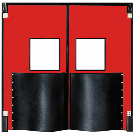 CHASE DOORS 6084XDRED Swinging Door, 2 Doors, 5 Ft Door Width, 7 Ft Door Height, Red, 22 Inch Widthindow Height | CQ8QFK 12A685