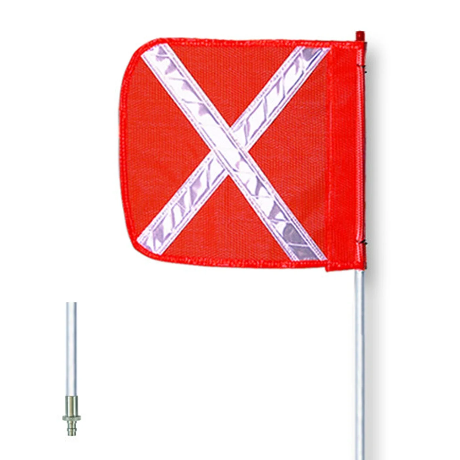 CHECKERS FS8X-QD-O Warning Whip With Reflective x Flag 8 Feet | AA7MWL 16D808