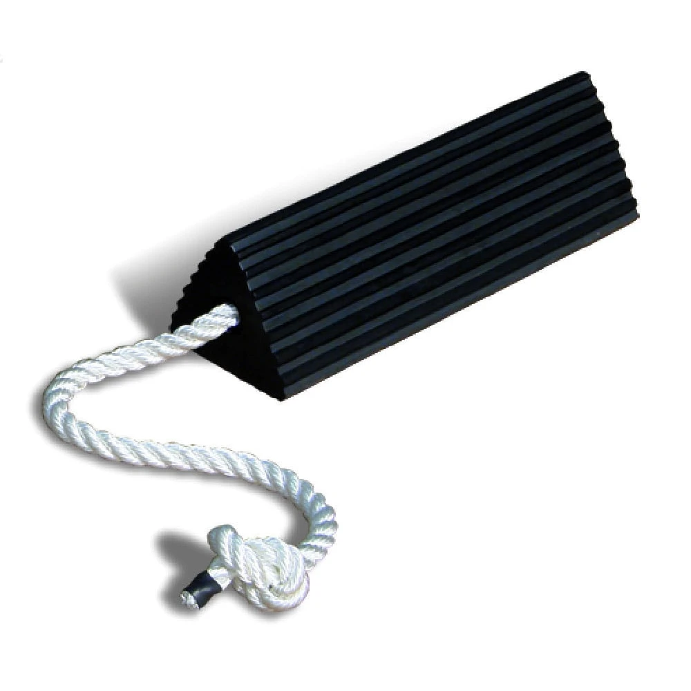CHECKERS RC5521-S Wheel Chock, 21 Inch Width, 6 Inch Heightt, 6 Inch Size Dp, Rubber, Grooved | CQ8QJV 437T62