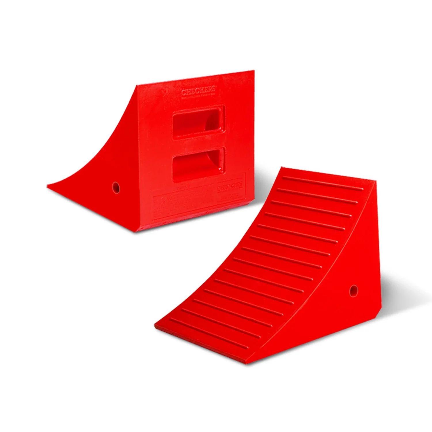 CHECKERS UC1210 Wheel Chock, 14 Inch Width, 14 Inch Heightt, 17 Inch Size Dp, Urethane, Grooved | CQ8QJM 437T73