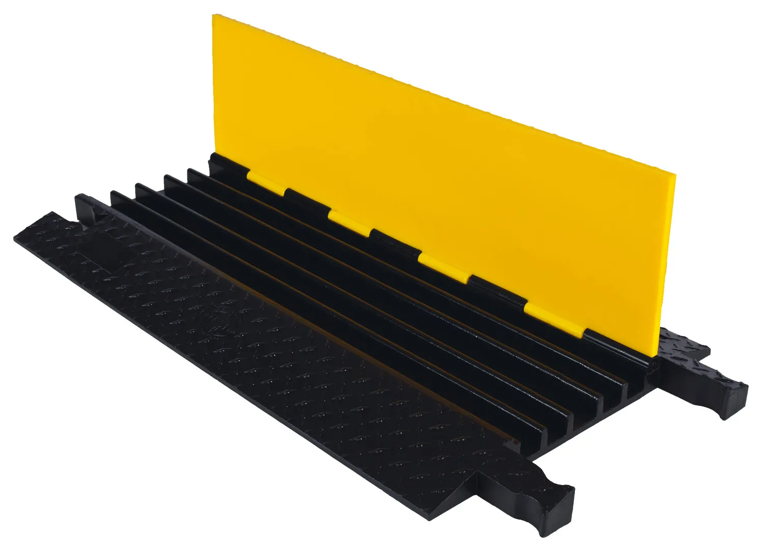 CHECKERS PYJS0001YB Cable Protector Right Turn, 5 Channel, Yellow/Black, 50cm x 91cm x 5cm Size | CF4RMB YJ5-125-Y/B