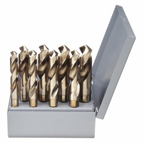 Reduced Shank Drill Bit Set, 9/16 Inch Smallest Drill Bit Size, 8 Drill Bits