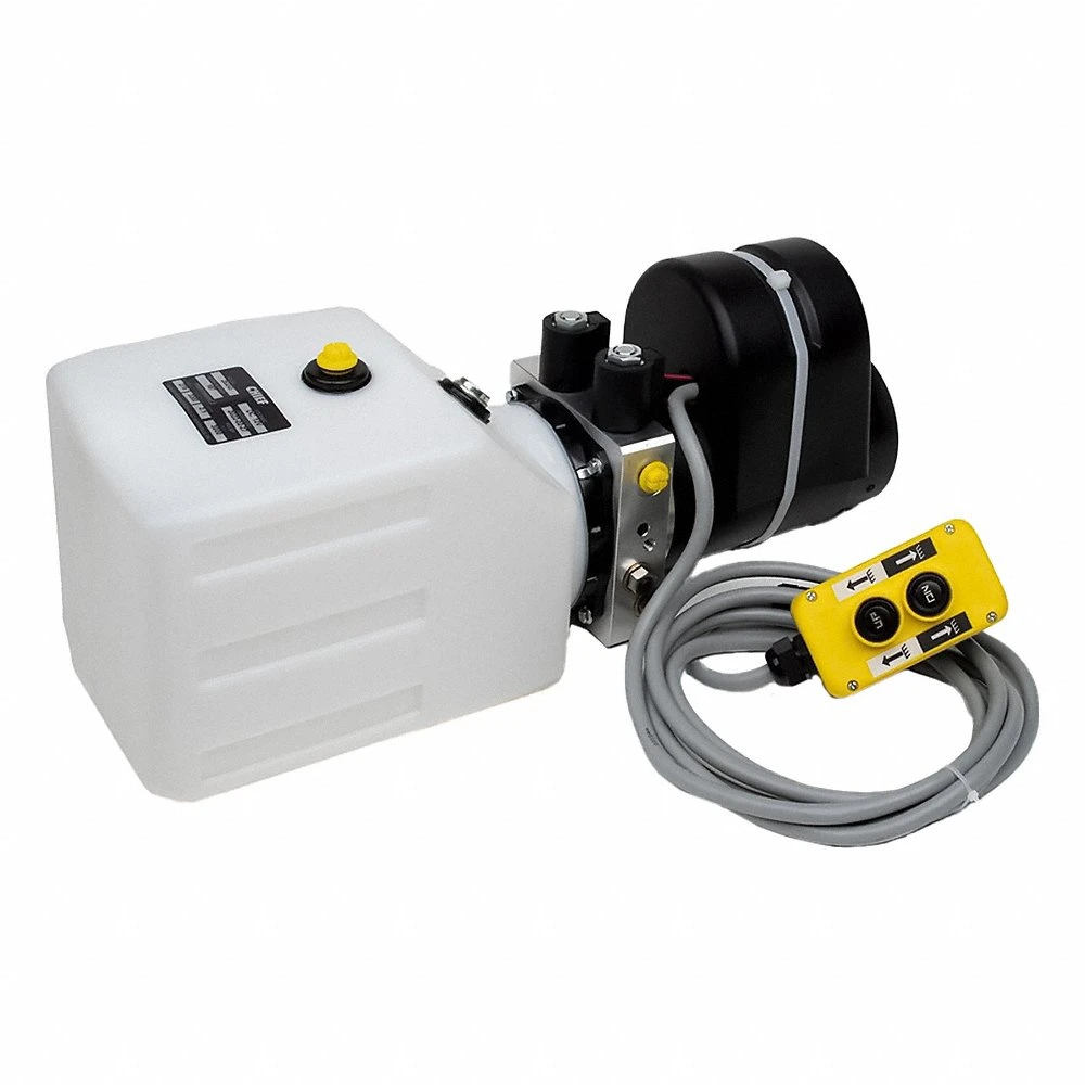 Hydraulic Power Unit, 1.2 gpm, 2,800 PSI, 6 qt Reservoir Capacity, 12V DC, Poly