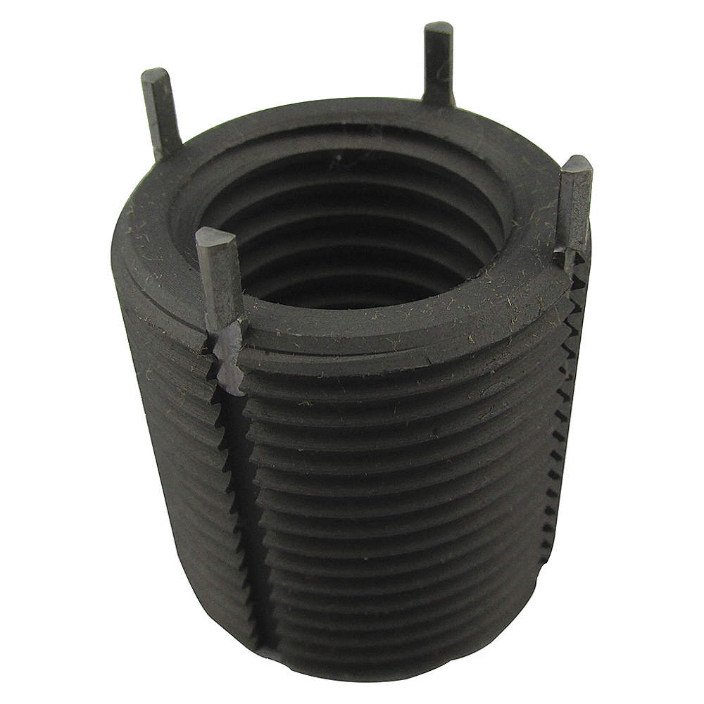 UNF Thread Insert, 7/16 In - 14 Thread Size, 0.43 In Insert Lg., Gr. C1215, Carbon Steel