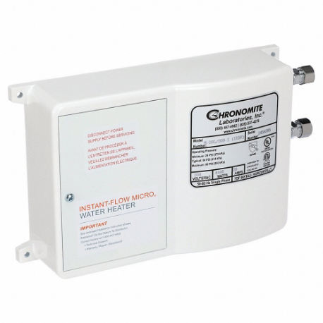 CHRONOMITE LABS M20L/208HTR 110F-I Electric Tankless Water Heater, Indoor, 4, 160 W, 1.5 Gpm | CQ8YAF 54EL09