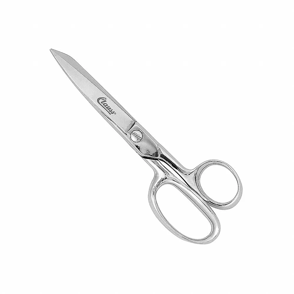 Shears, Right-Hand, 6 Inch Overall Length, Straight, Steel, Pointed, Silver