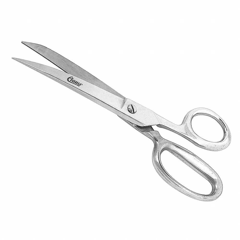 Shears, Right-Hand, 9 Inch Overall Length, Straight, Steel, Pointed, Silver