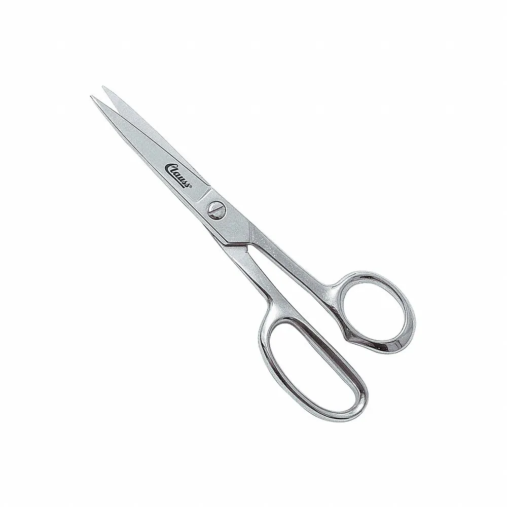 Shears, Right-Hand, 8 1/4 Inch Overall Length, Straight, Steel, Pointed, Silver