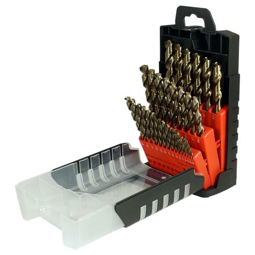 CLE-FORCE C69379 Jobber Length Drill Set, 135 Deg. Split Point, ‎1/16-1/2 Inch Size, HSS-CO, 29Pcs/Set | CL2KBM