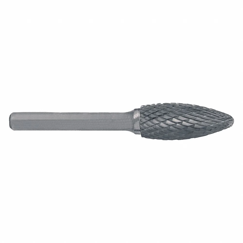 CLE-LINE C17842 Flame Bur SH, Double Cut, 1/4 Inch Shank Dia, 1/2 Inch Head Dia, Length of Cut 1-1/4 Inch | CQ8ZHY 50AX58