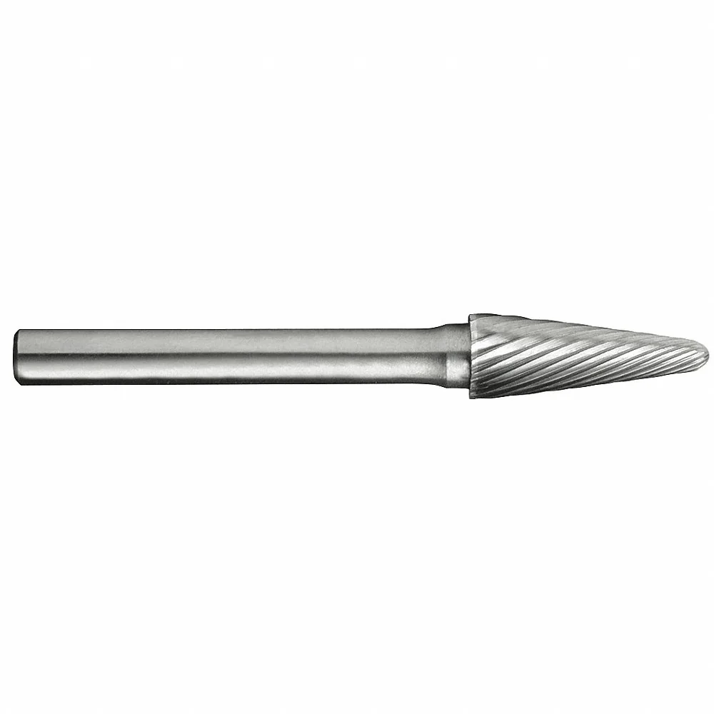 CLE-LINE C17820 Cone Bur, Single Cut, 1/4 Inch Shank, 1/4 Inch Head, Lg Of Cut 5/8 Inch, Sl-1L6 | CQ8YHM 50AX03