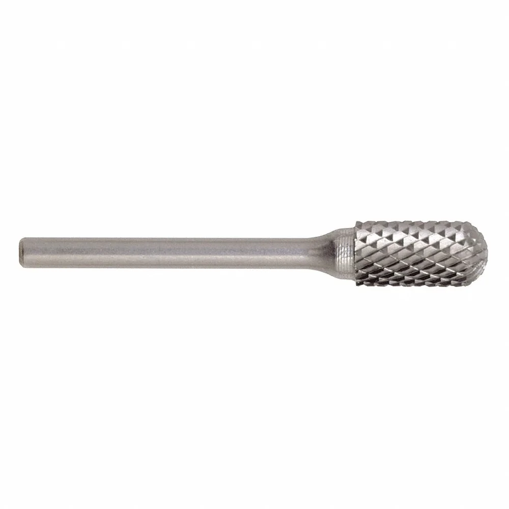 CLE-LINE C17518 Cylinder Bur Sc, Double Cut, 6.00 mm Shank Dia, 12.70 mm Head Dia, Lg Of Cut 25.40 mm | CQ8YNA 50AV80