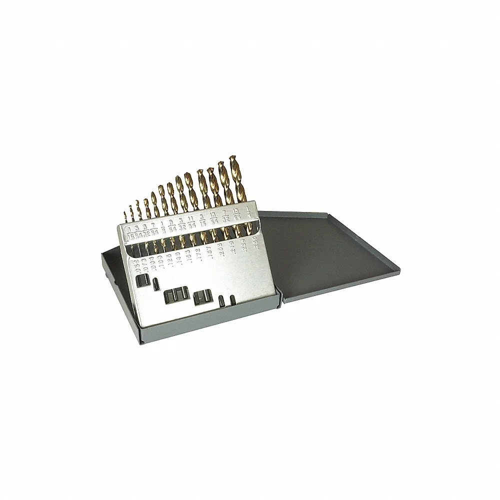 CLE-LINE C18619 Jobber Length Drill Bit Set, 1/4 Inch Smallest Drill Bit Size | CQ8ZLY 50AX72