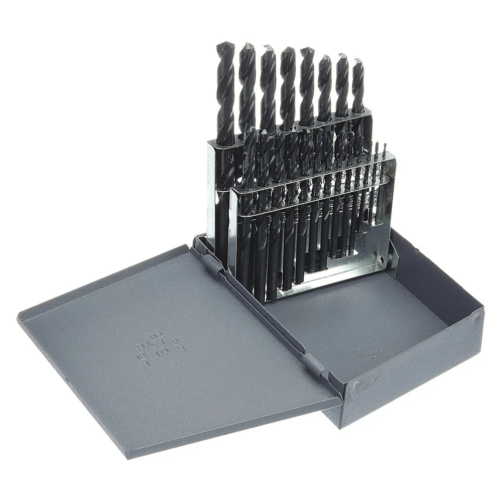 CLE-LINE C21115 Jobber Drill Set 21 Piece High Speed Steel 135 Deg | AA9AMT 1BR50