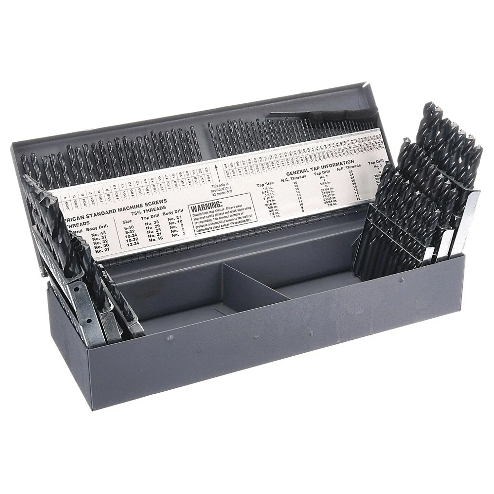 CLE-LINE C21127 Jobber Drill Set 115 Piece High Speed Steel Black Oxide | AA8TTZ 1A522
