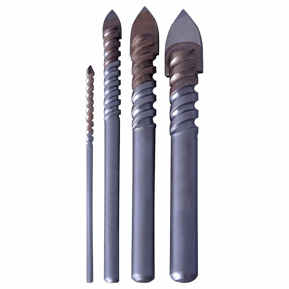 Glass and Tile Drill Set, 4 Drill Bits