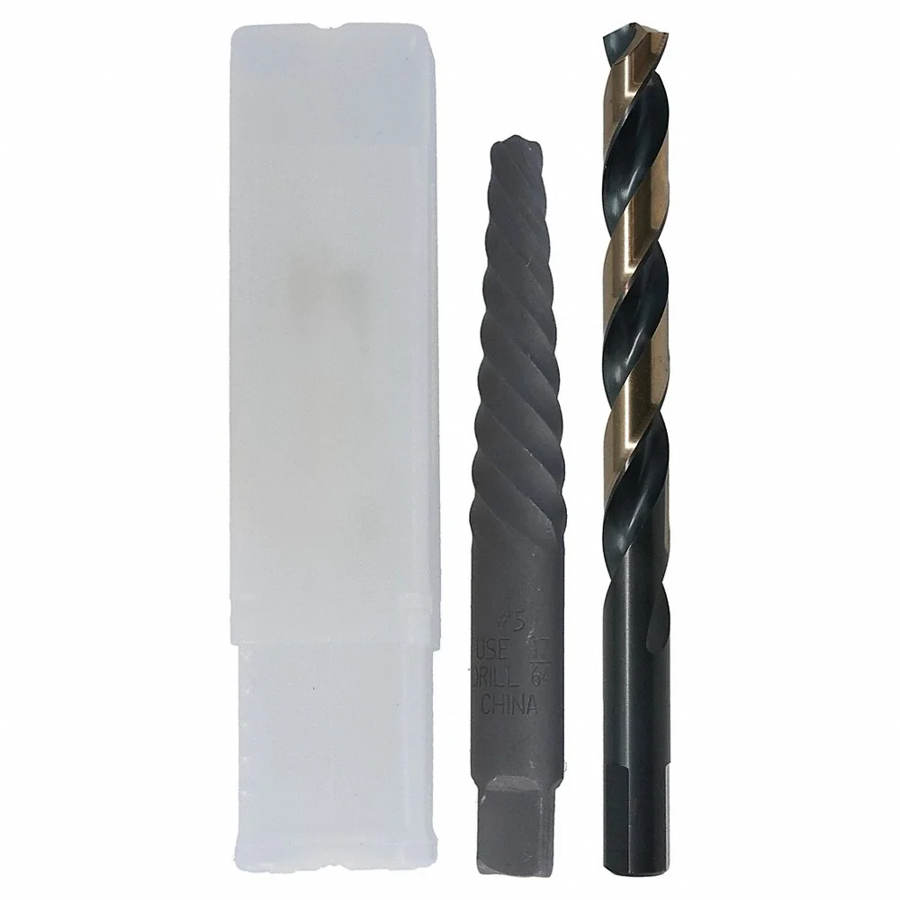 CLE-LINE C22312 Screw Extractor Set, Spiral Flute Screw Extractor And Drill Bit, 2 PK | CQ9CEH 445M80