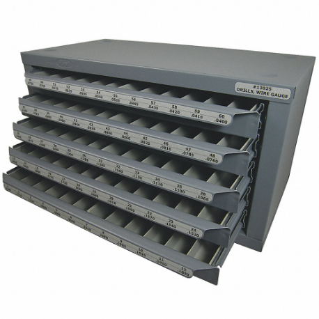 CLE-LINE C23994 Drill Bit Case, Holds #1 To #60, Jobber Length, Metal | CQ8YJQ 50AX68