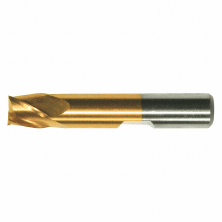 CLEVELAND C32016 Square End Mill, 4 Flutes, Tin Finish, 1/4 Inch Milling Dia, 1 1/4 Inch Cut | CQ9TXH 437X55