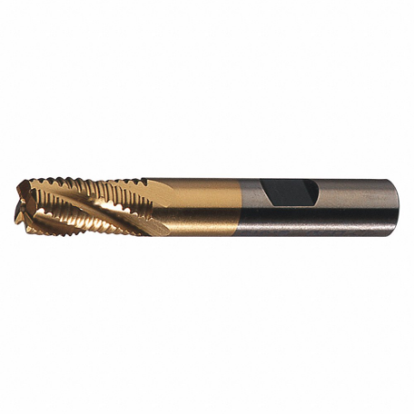 CLEVELAND C32213 Square End Mill, 3 Flutes, Tin Finish, 1/4 Inch Milling Dia, 1/4 Inch Cut | CQ9TKN 437X90