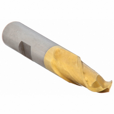 CLEVELAND C32742 Ball End Mill, 2 Flutes, 1/2 Inch Milling Dia, 1 Inch Length Of Cut | CQ9DLL 437Z59