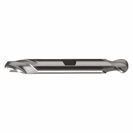 CLEVELAND C42212 Ball End Mill, High Speed Steel, Bright Finish, 2 Flutes, 1 Inch Milling Dia | CQ9EFP 438G97
