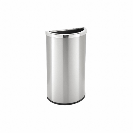 COMMERCIAL ZONE PRODUCTS 780929 Half Moon Waste Receptacle, Stainless Steel, 8 gal | CR2AYJ 618K40