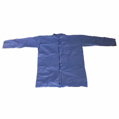 CONDOR 26W856 Disposable Lab Coat, Mandarin Collar, Open Cuff, Polypropylene, Blue, 4Xl, Condor, 25 PK | CR2DDP