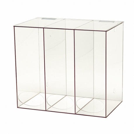 CONDOR 3UZG7 All Purpose Dispenser, Petg Plastic, Clear, 3 Compartments | CR2BFB