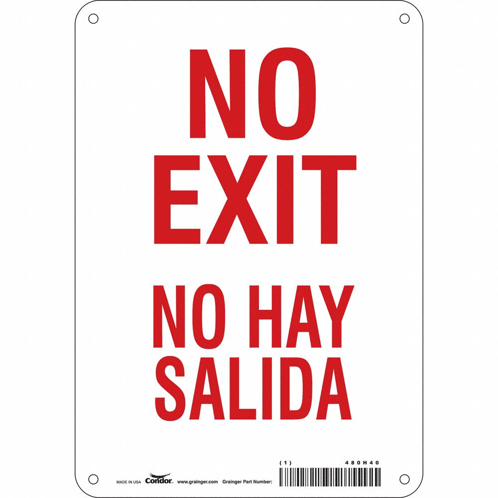 CONDOR 480H52 Safety Sign, 10 Inch Width, 14 Inch Height, Double Sided, Adhesive Surface | CE9LDU
