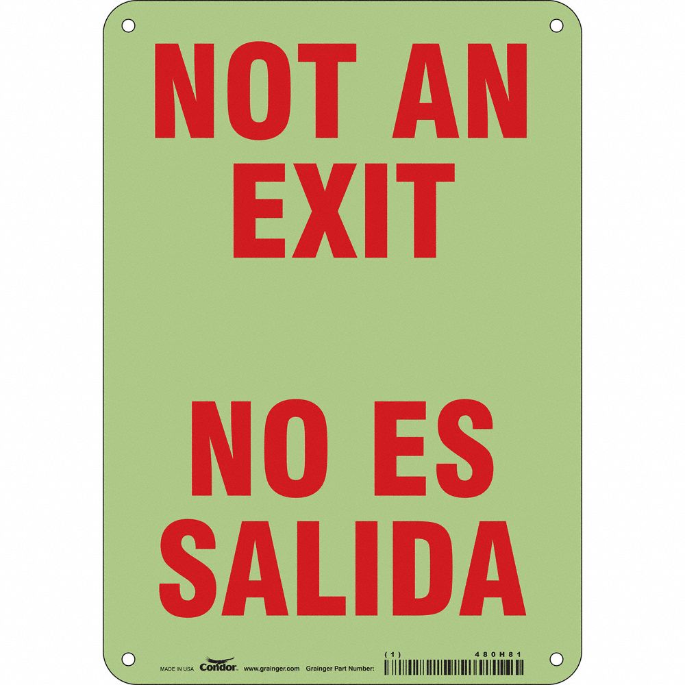 CONDOR 480H81 Safety Sign, 7 Inch Width, 10 Inch Height, Double Sided, With Mounting Holes | CE9LAV