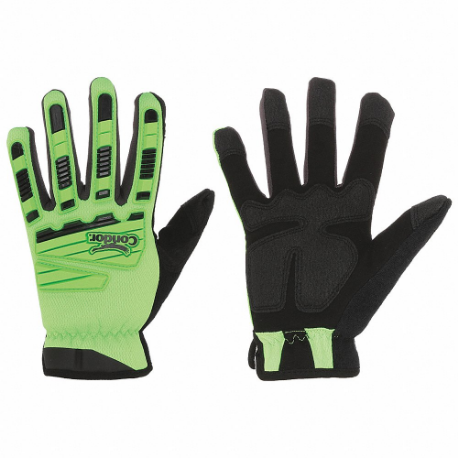 CONDOR 488C58 Mechanics Gloves, Size 2XL, Mechanics Glove, Full Finger, Cotton with PVC Grip, TPR | CR2DFL