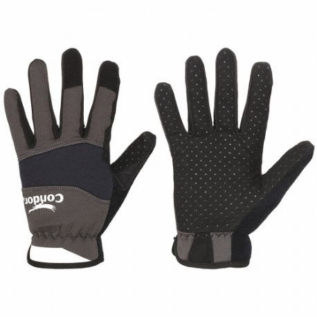 CONDOR 488C60 Mechanics Gloves, Size M, Mechanics Glove, Full Finger, Shirred Slip-On Cuff, Neoprene | CR2DGZ